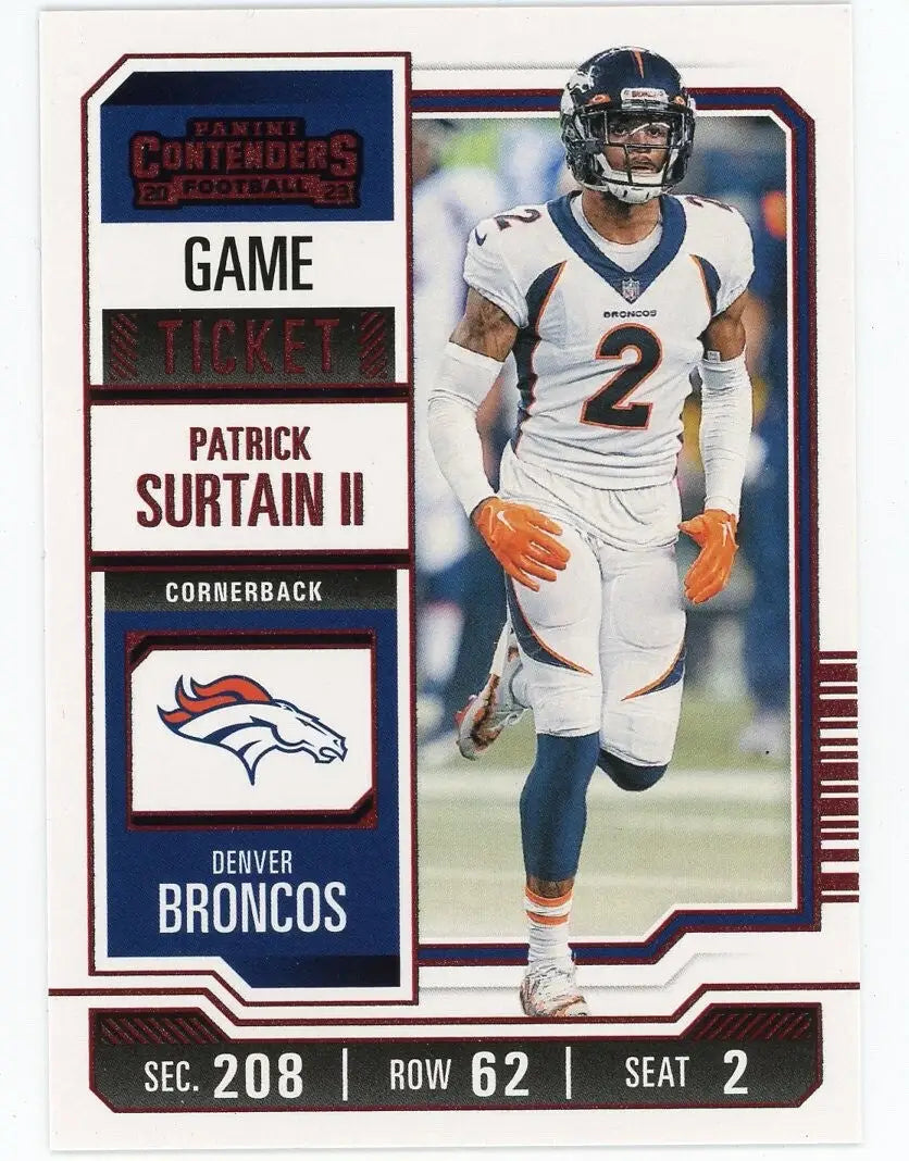 Patrick Surtain II 2023 Panini Contenders Game Ticket Red #31 Denver Broncos NFL - Football Card Single