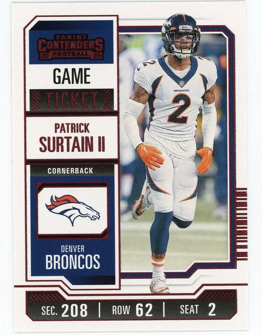 Patrick Surtain II 2023 Panini Contenders Game Ticket Red #31 Denver Broncos NFL - Football Card Single