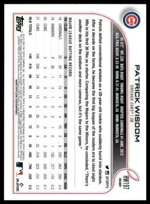 Patrick Wisdom 2022 Topps Holiday Metallic #HW197 Chicago Cubs - Baseball Card Single