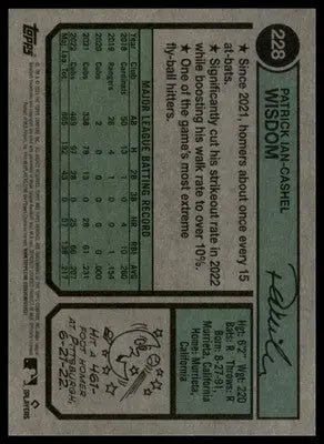 Patrick Wisdom 2023 Topps Heritage #228 Chicago Cubs - Baseball Card Single