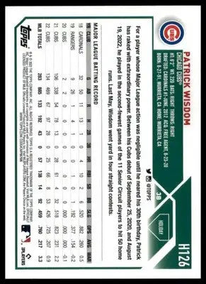 Patrick Wisdom 2023 Topps Holiday Metallic #H126 Chicago Cubs - Baseball Card Single