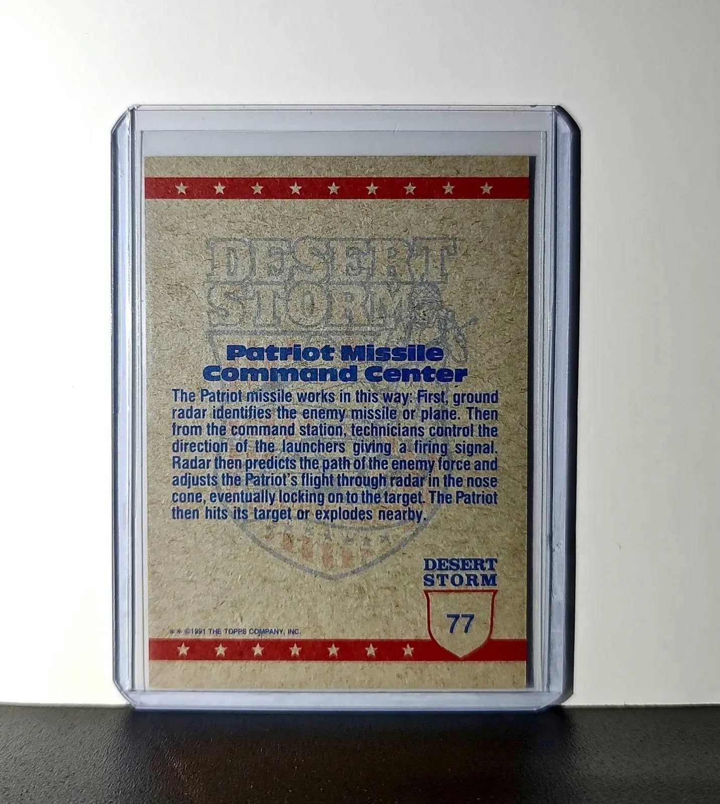 Patriot Missile Command 1991 Topps Desert Storm #77 Card - Non-Sports Card Single
