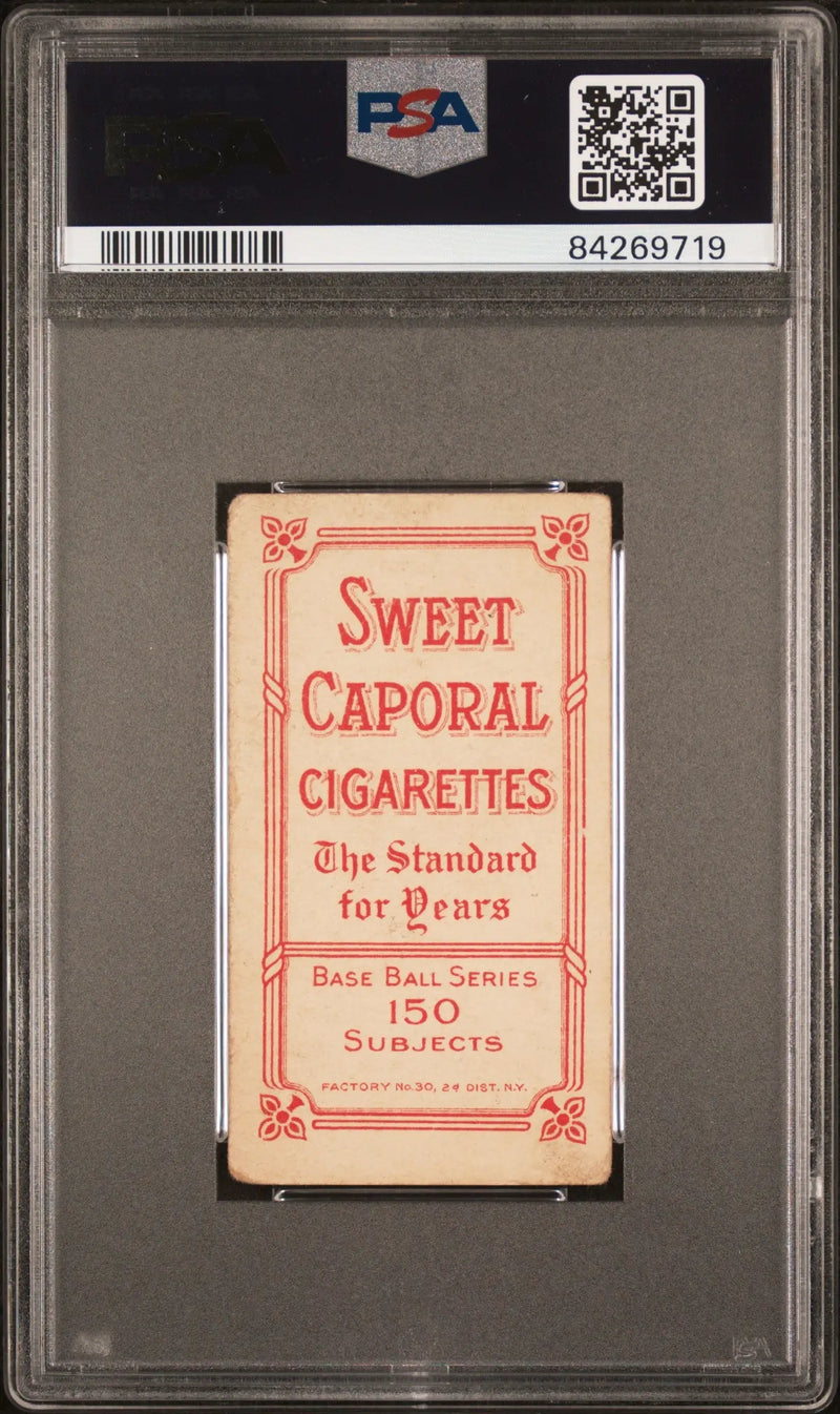 Vintage Patsy Dougherty T206 Sweet Caporal 150/30 card in PSA 2 grading case