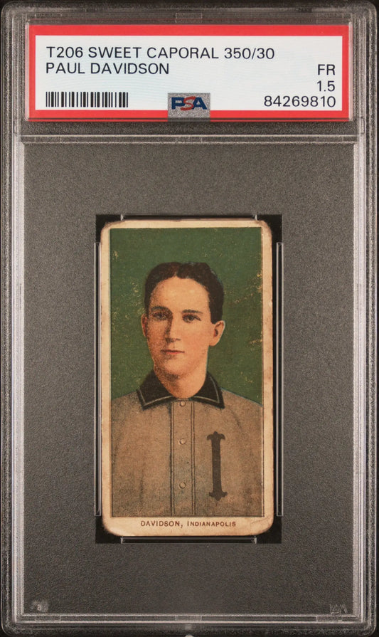 Paul Davidson 1909-11 T206 Sweet Caporal 350/30 PSA 1.5 Fair - Baseball Card Single