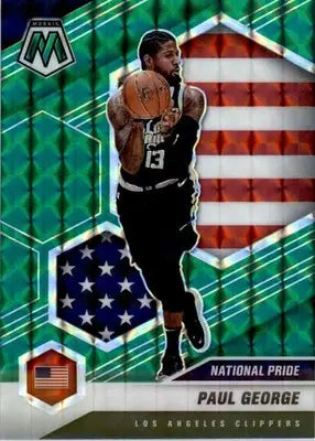 Paul George - 2020-21 Panini Mosaic - #255 - Mosaic Green Basketball - Basketball Card Single