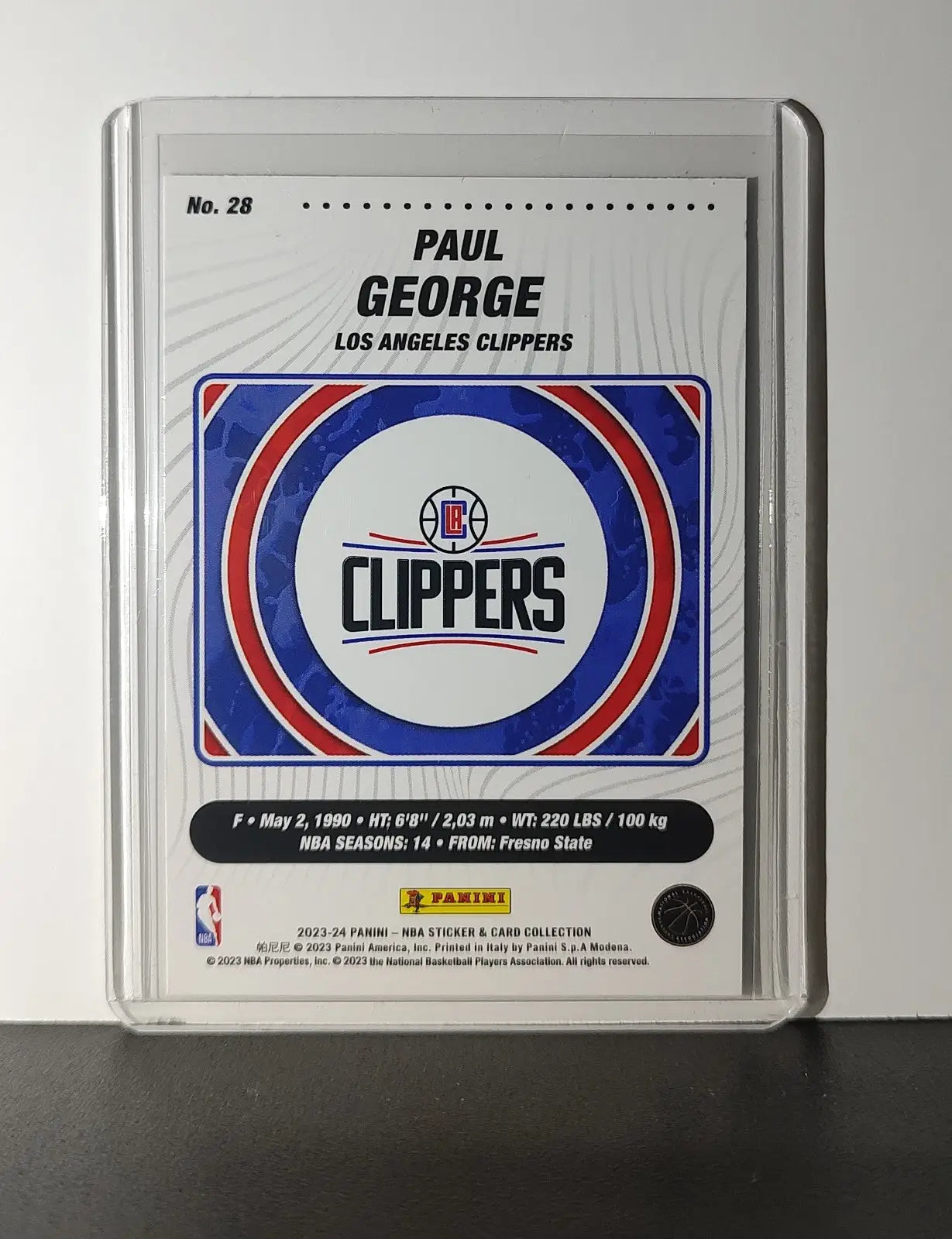 Paul George 2023-24 Panini NBA Sticker Foil Card #28 Los Angeles Clippers - Basketball Card Single