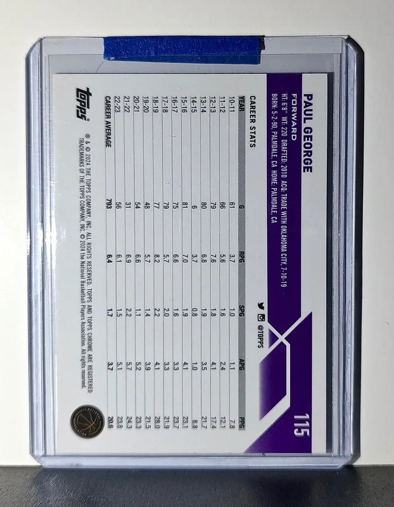 Paul George 2023-24 Topps Chrome NBA #115 Card Los Angeles Lakers - Basketball Card Single