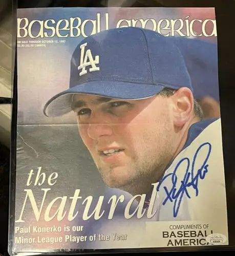 Paul Konerko autographed Baseball America magazine with auto cover JSA certification