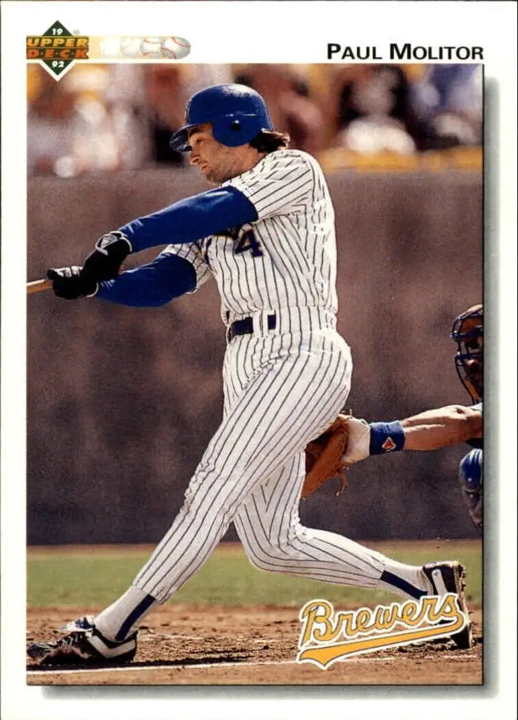 Paul Molitor 1992 Upper Deck MLB #423 Baseball Card Milwaukee Brewers