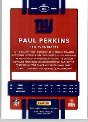 Paul Perkins - 2017 Donruss - #180 - Football