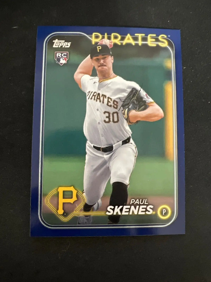 Paul Skenes Rookie 2024 Topps Update Royal Blue #US100 Pittsburgh Pirates Card - Baseball Card Single