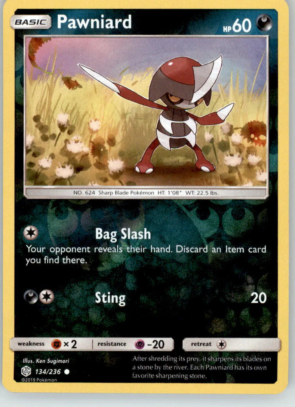 Pawniard - Cosmic Eclipse - 134/236 - Reverse Holo LP Pokemon - Pokémon Card Single
