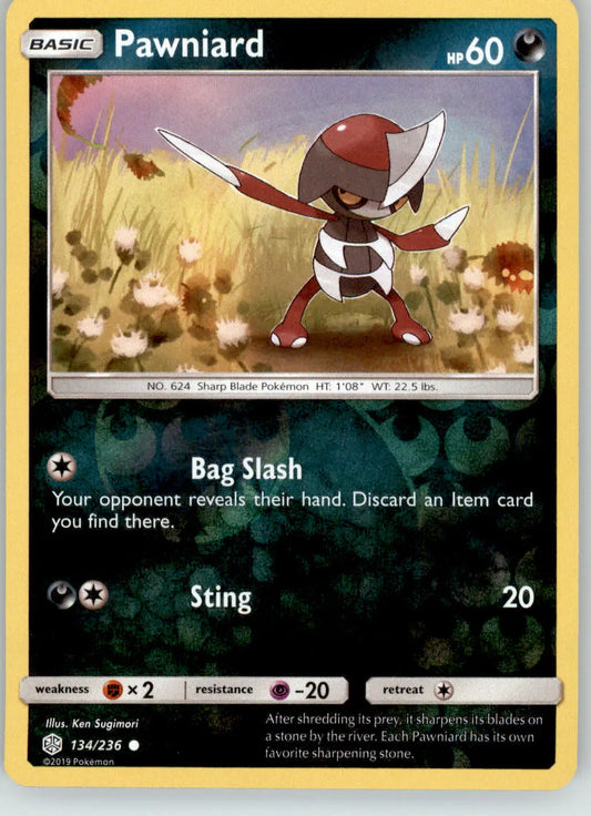 Pawniard - Cosmic Eclipse - 134/236 - Reverse Holo LP Pokemon - Pokémon Card Single