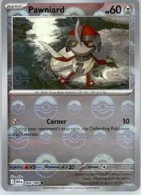 Pawniard Poke Ball Pattern - SV: Black Bolt - 064/086 - Holo NM - Pokémon Card Single