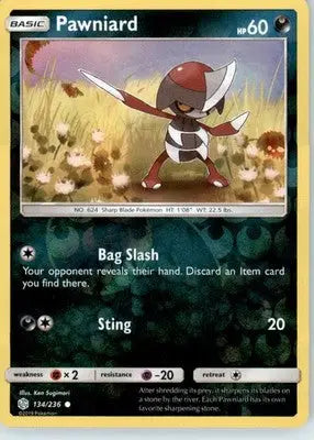 Pawniard - SM - Cosmic Eclipse - Reverse Holo LP - #134/236 - Pokémon Card Single