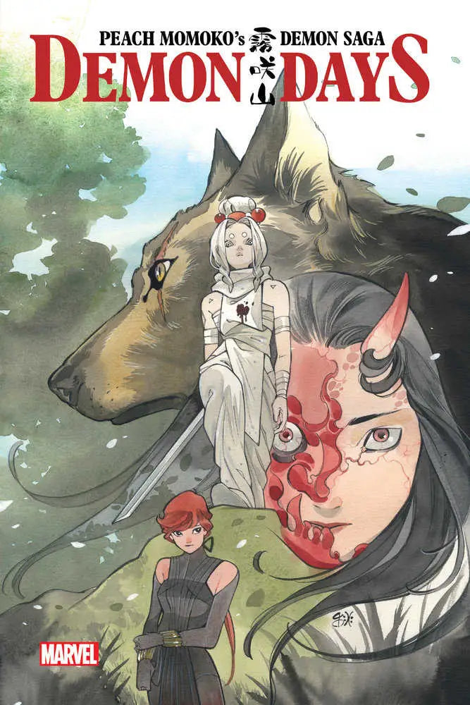 Comic book cover for Demon Days with manga-inspired wolf and demon mask artwork