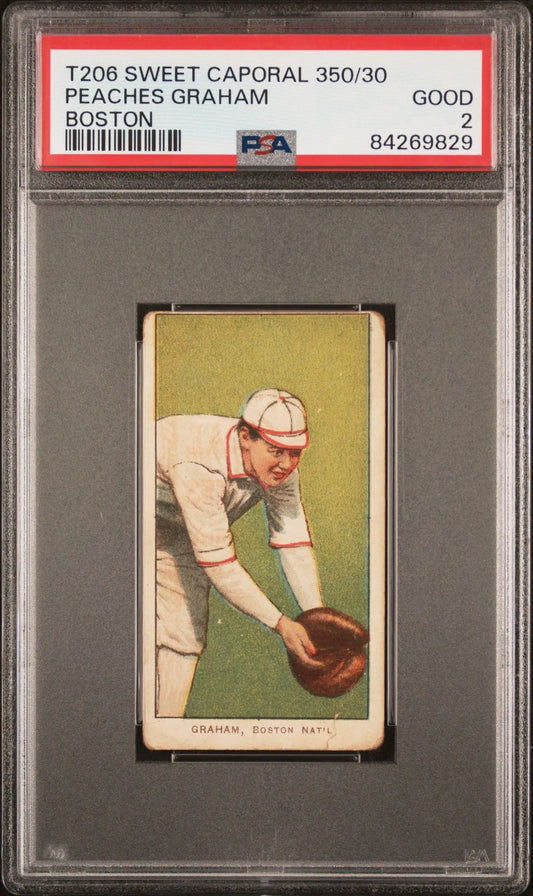 Peaches Graham 1909-11 T206 Sweet Caporal 350/30 Boston PSA 2 Good - Baseball Card Single