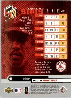 Pedro Martinez - 1999 Upper Deck HoloGrFX - #13 - Baseball - Baseball Card Single
