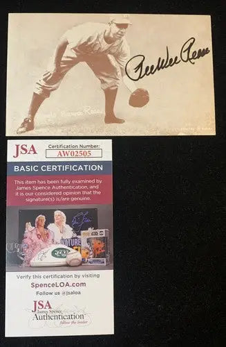 Pee Wee Reese JSA Signed Vintage Blank Back 1947-66 Exhibit Dodgers Auto - Sports Memorabilia