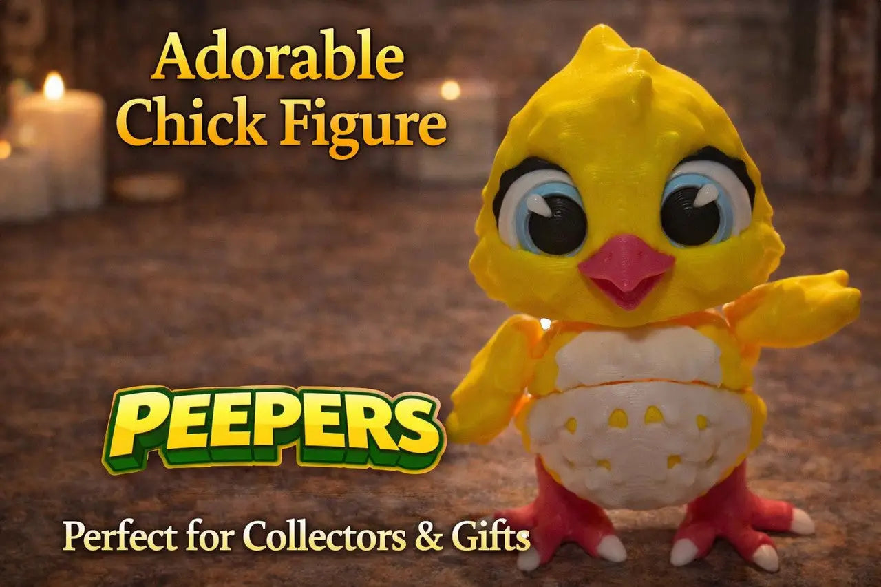 Peepers Chick Figure Cute 3D Printed Baby Bird Easter Collectible Toy - Collectibles