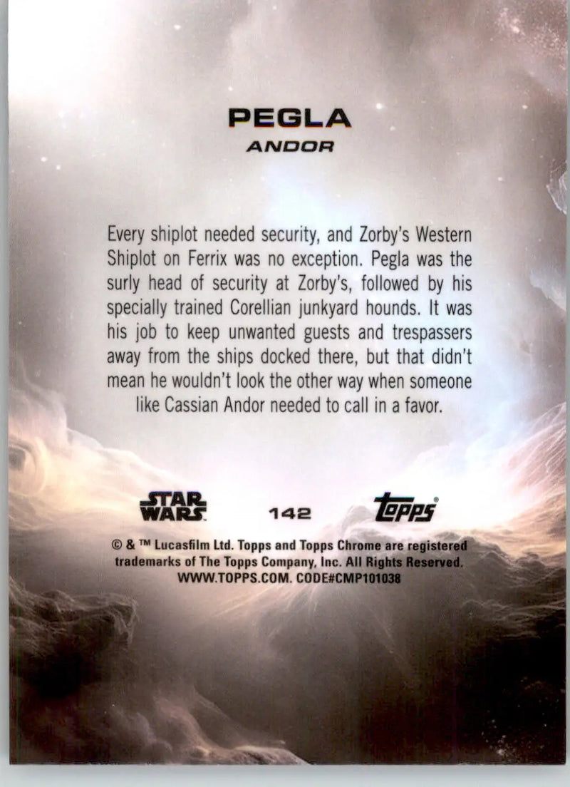 Pegla - 2025 Topps Chrome Star Wars Sapphire - #142 - Non_sport - Star Wars Card Single