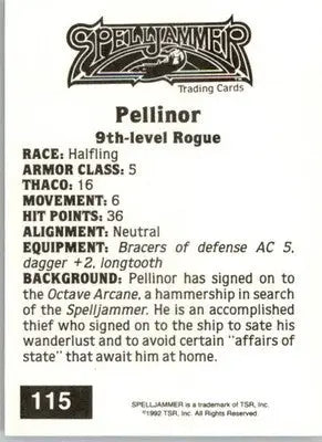 Pellinor - 1992 TSR Advanced Dungeons & Dragons - #115 - Non_sport - Non-Sports Card Single