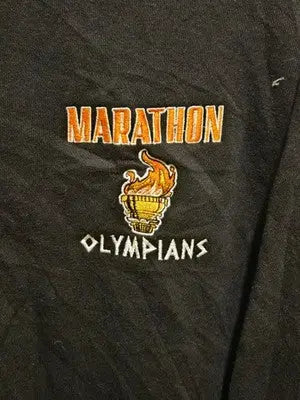 Pennant Sweatshirt Mens 2XL Black Marathon Olympians 1/4 Zip Embroidered Logo - Apparel