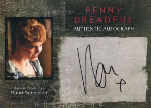 Autograph card of Maud Gunneson featuring Hannah Tointon’s signature from Penny Dreadful