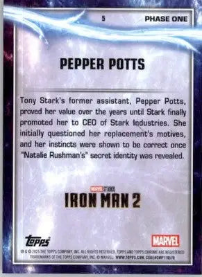 Pepper Potts - 2025 Topps Chrome Marvel Studios - #5 - Non_sport - Marvel Card Single