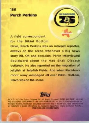 Perch Perkins - 2025 Topps Chrome SpongeBob SquarePants - #186 - Non-Sports Card Single