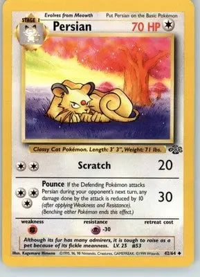Persian - Jungle - NM - 42/64 - Pokémon Card Single