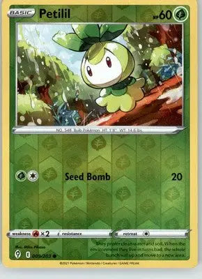 Petilil - Evolving Skies - 009/203 - Reverse Holo LP Pokemon - Pokémon Card Single