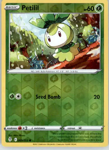 Petilil - SWSH07: Evolving Skies - 009/203 - Reverse Holo LP - Pokémon Card Single