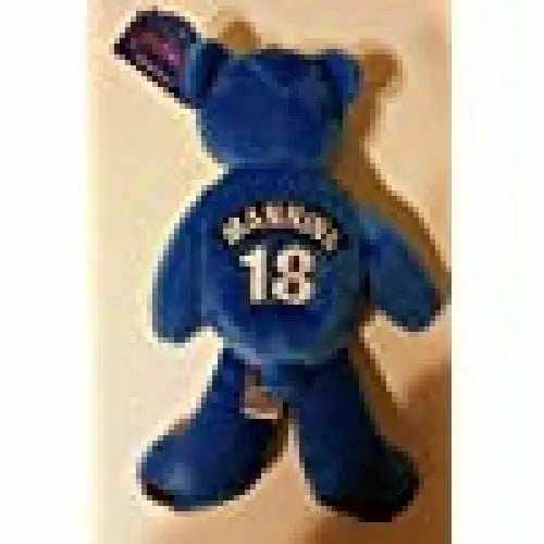 Blue plush bear with BALKONI 18 original gloss and Peyton Manning tribute design