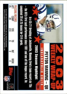 Peyton Manning - 2004 Topps 1st Edition - #294 - Football - Football Card Single