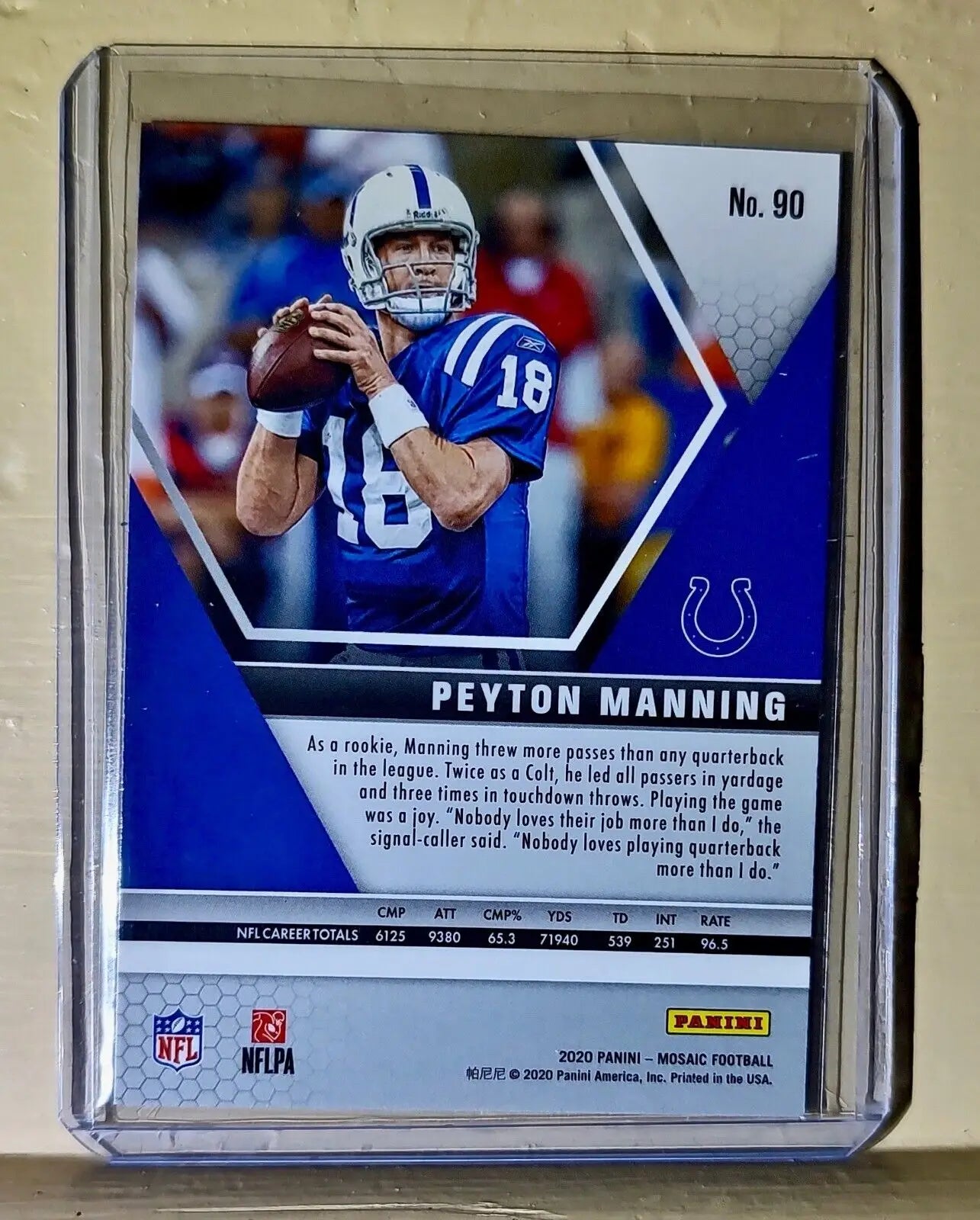 Peyton Manning 2020 Panini Mosaic Silver Football #90 NFL Card Colts - Football Card Single