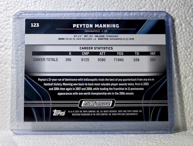 Peyton Manning 2023 Topps Chrome Black NFL #123 Football Card Indianapolis Colts