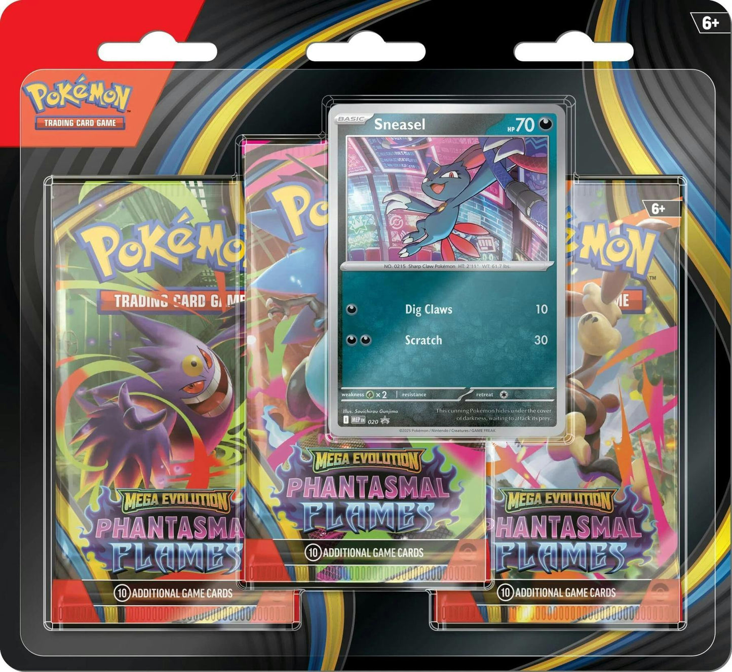 Pokémon Mega Evolution Phantasmal Flames 3-Pack Blister

Mega Charizard X ex and Mega Gengar ex Artwork

Pokémon TCG Phantasmal Flames Booster Packs

Phantasmal Flames Promo Card

Pokémon Mega Evolution Blister Pack