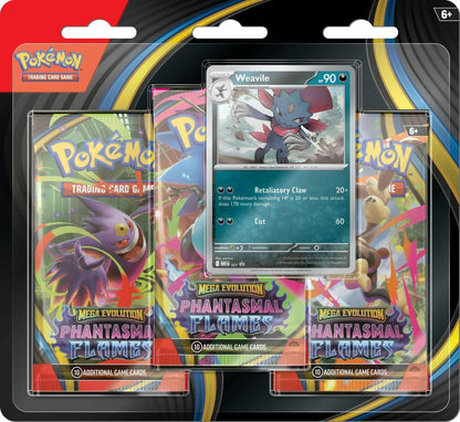 Pokémon Mega Evolution: Phantasmal Flames 3-Pack Blister Sneasel or Weavile | Columbia Sports Cards