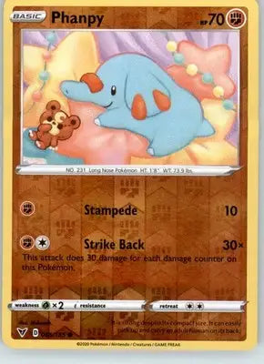 Phanpy - SWSH04: Vivid Voltage - 086/185 - Reverse Holo LP - Pokémon Card Single
