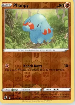 Phanpy - SWSH12: Silver Tempest - Reverse Holo LP - #091/195 - Pokémon Card Single
