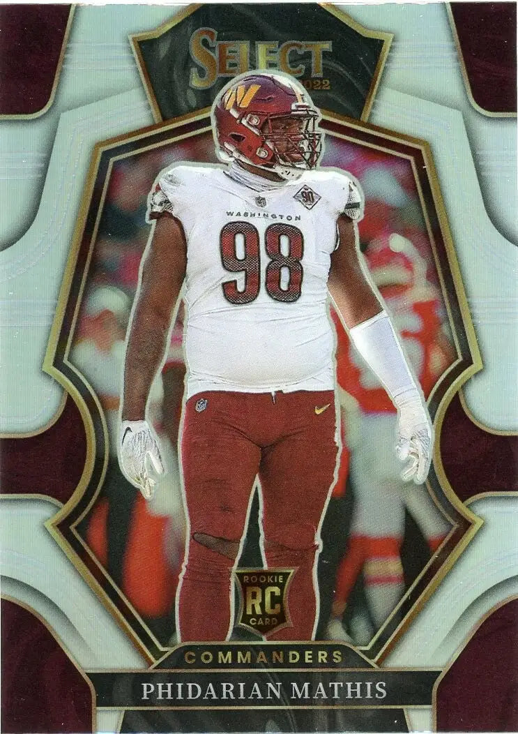 Phidarian Mathis Rookie 2022 Panini Select Premier Silver #200 Commanders Card