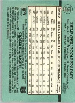 Phil Bradley - 1991 Donruss - #646 - Baseball - Baseball Card Single