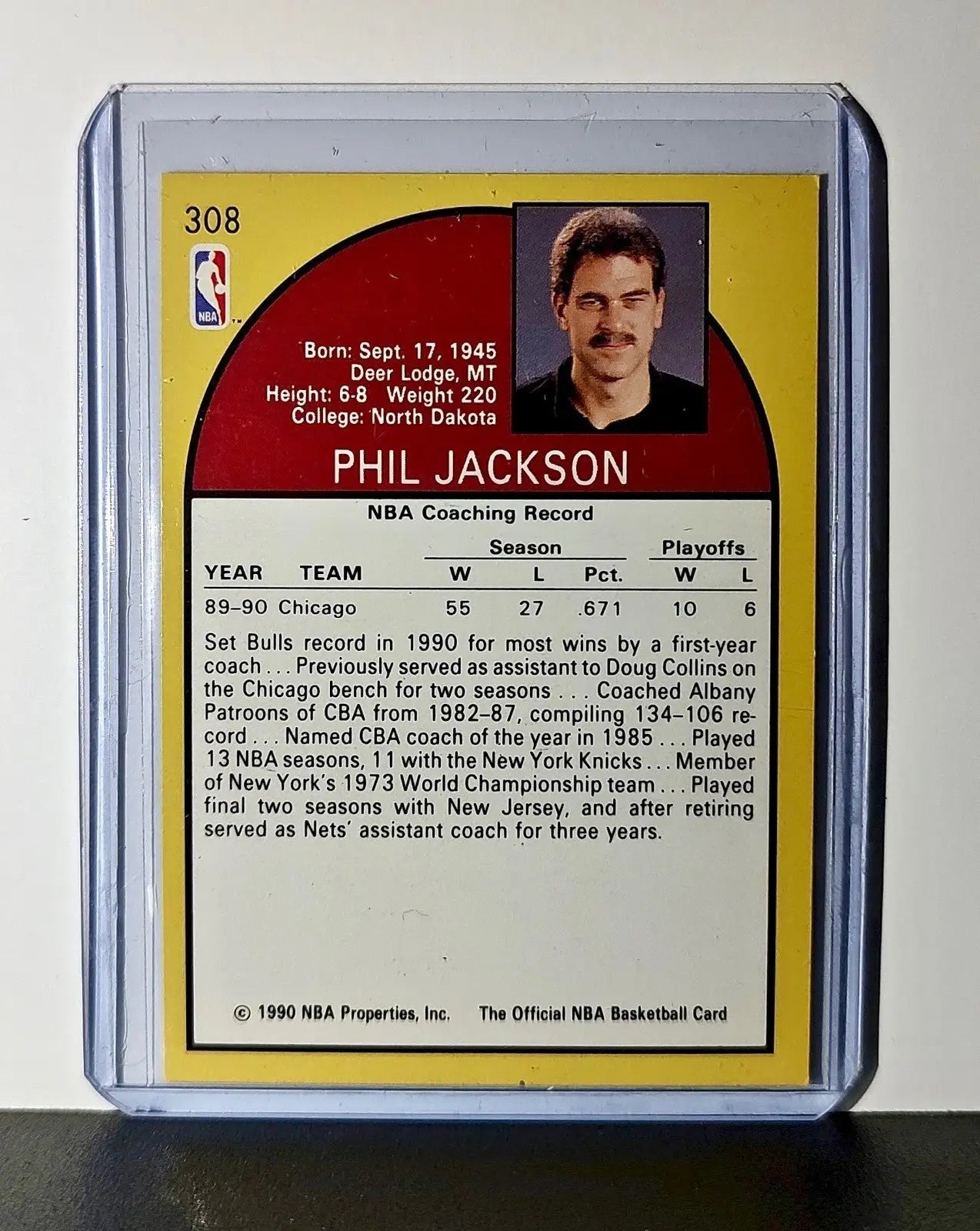 Phil Jackson 1990 NBA Hoops NBA #308 Card Chicago Bulls - Basketball Card Single