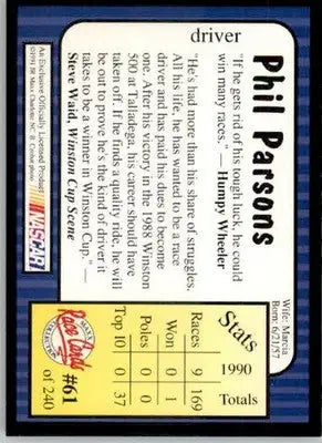 Phil Parsons - 1991 Maxx - #61 - Racing - Racing Card Single