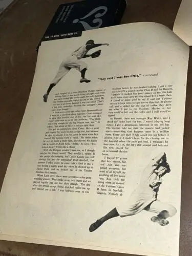 Vintage baseball magazine spread featuring Phil Rizzuto signed photo JSA COA New York Yankees