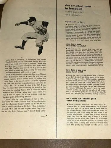 Phil Rizzuto signed vintage baseball article from Sport Magazine with JSA COA