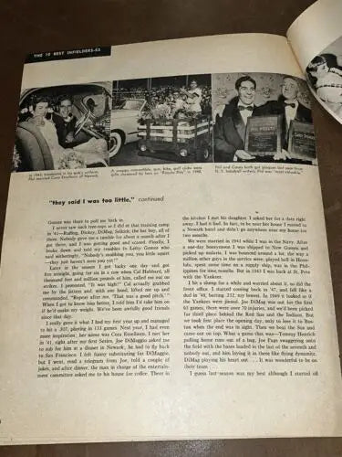 Vintage magazine page featuring Phil Rizzuto signed photo JSA COA New York Yankees