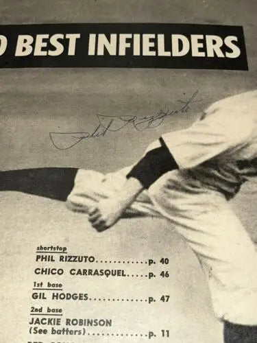 Phil Rizzuto signed magazine page with photo JSA COA for New York Yankees collectors