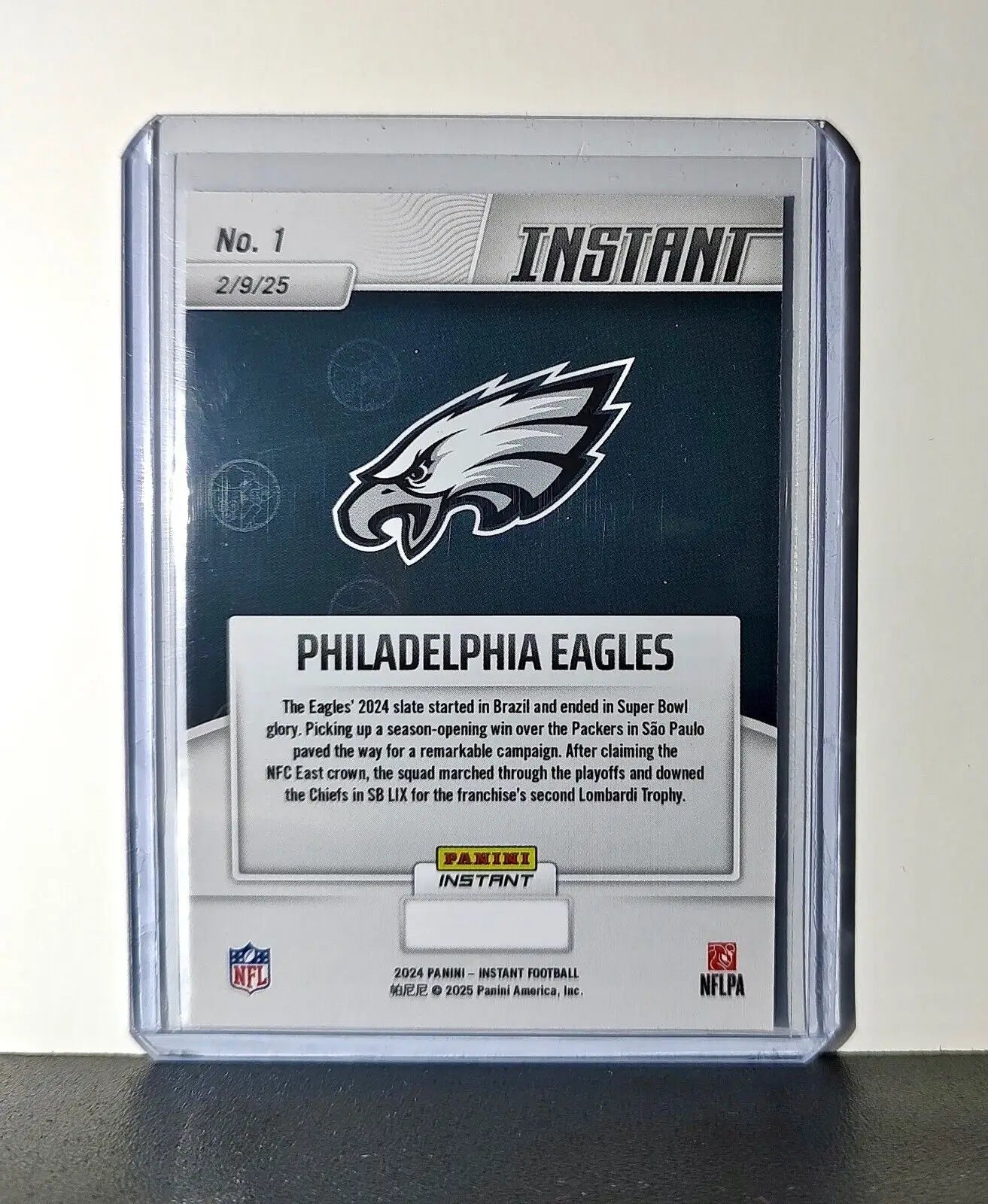Philadelphia Eagles 2024 Panini Super Bowl LIX Champions NFL #1 Football Card